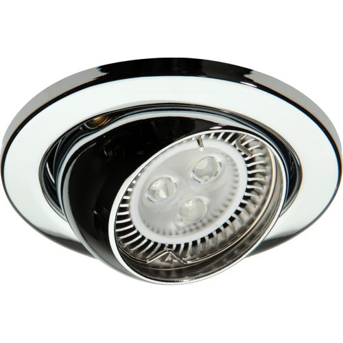 KNIGHTSBRIDGE IP20 12V 50W MAX. L/V CHROME EYEBALL DOWNLIGHT WITH BRIDGE
