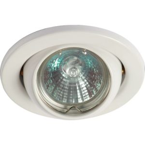 KNIGHTSBRIDGE IP20 12V 50W MAX. L/V WHITE EYEBALL DOWNLIGHT WITH BRIDGE