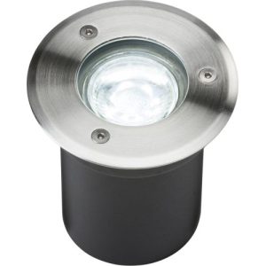 KNIGHTSBRIDGE 230V IP65 3W LED STAINLESS STEEL RECESSED GROUND LIGHT - 6000K