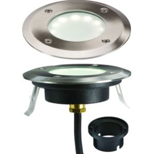 KNIGHTSBRIDGE 230V IP65 1.7W LED WHITE GROUND / DECK LIGHT
