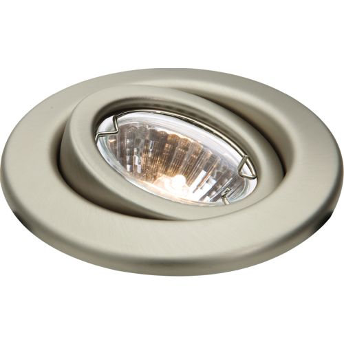KNIGHTSBRIDGE IP20 12V 50W MAX. L/V BRUSHED CHROME GIMBAL DOWNLIGHT