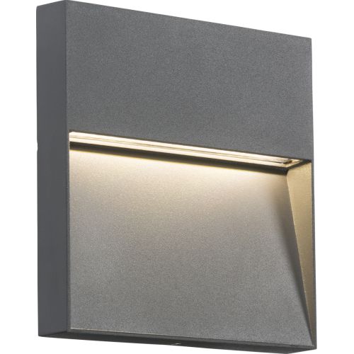 KNIGHTSBRIDGE 230V IP44 5W LED SQUARE WALL / GUIDE LIGHT - GREY