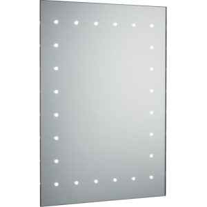 KNIGHTSBRIDGE 230V IP44 600 X 450MM LED BATHROOM MIRROR WITH DEMISTER, SHAVER SOCKET AND MOTION SENSOR