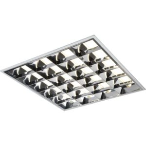 KNIGHTSBRIDGE IP40 4 X 14W EMERGENCY MODULAR FITTING WITH PMMA DIFFUSERS AND PERFORATED STEEL SIDE WINGS