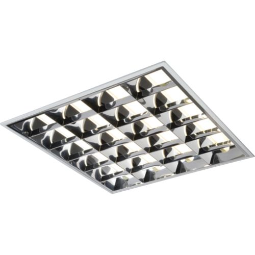 KNIGHTSBRIDGE IP40 4 X 14W EMERGENCY MODULAR FITTING WITH PMMA DIFFUSERS AND PERFORATED STEEL SIDE WINGS