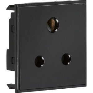 KNIGHTSBRIDGE 5A UNSWITCHED ROUND SOCKET MODULE 50 X 50MM - BLACK