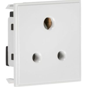 KNIGHTSBRIDGE 5A UNSWITCHED ROUND SOCKET MODULE 50 X 50MM - WHITE