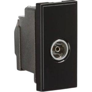 KNIGHTSBRIDGE SCREENED TV OUTLET 25 X 50MM - BLACK