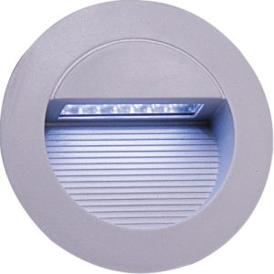 KNIGHTSBRIDGE IP44 14 X WHITE LED GREY ALUMINIUM ROUND RECESSED WALL LIGHT