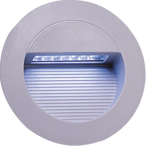 KNIGHTSBRIDGE IP44 14 X WHITE LED GREY ALUMINIUM ROUND RECESSED WALL LIGHT