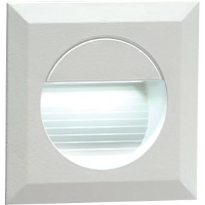 KNIGHTSBRIDGE 230V IP54 RECESSED SQUARE INDOOR/OUTDOOR LED GUIDE/STAIR/WALL LIGHT WHITE LED