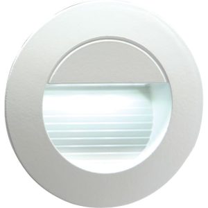 KNIGHTSBRIDGE 230V IP54 RECESSED ROUND INDOOR/OUTDOOR LED GUIDE/STAIR/WALL LIGHT WHITE LED
