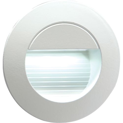 KNIGHTSBRIDGE 230V IP54 RECESSED ROUND INDOOR/OUTDOOR LED GUIDE/STAIR/WALL LIGHT WHITE LED