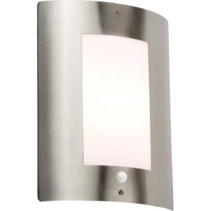 KNIGHTSBRIDGE 230V IP44 E27 40W MAX. STAINLESS STEEL OUTDOOR WALL FIXTURE WITH PIR