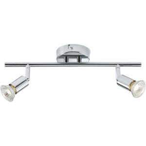 KNIGHTSBRIDGE 230V GU10 TWIN BAR SPOTLIGHT - CHROME