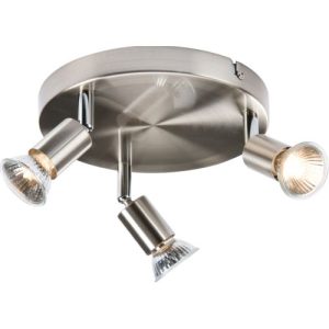 KNIGHTSBRIDGE 230V GU10 TRIPLE SPOTLIGHT - BRUSHED CHROME