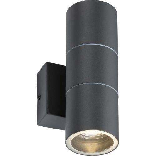 KNIGHTSBRIDGE 230V IP54 GU10 UP AND DOWN WALL LIGHT - ANTHRACITE