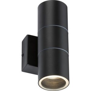 KNIGHTSBRIDGE 230V IP54 GU10 UP AND DOWN WALL LIGHT - BLACK