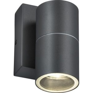 KNIGHTSBRIDGE 230V IP54 GU10 FIXED SINGLE WALL LIGHT WITH PHOTOCELL SENSOR - ANTHRACITE