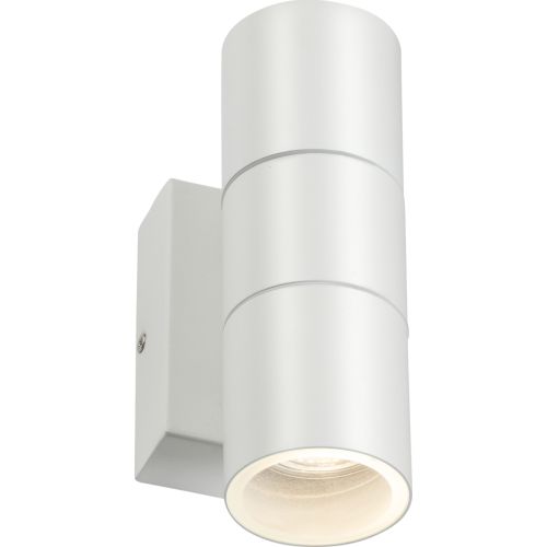 KNIGHTSBRIDGE 230V IP54 GU10 UP AND DOWN WALL LIGHT WITH PHOTOCELL SENSOR - WHITE