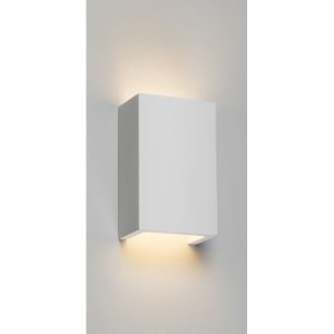 KNIGHTSBRIDGE 230V G9 40W CUBOID UP AND DOWN PLASTER WALL LIGHT