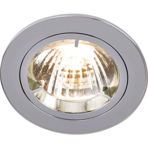 KNIGHTSBRIDGE IP20 230V GU10 CHROME RECESSED FIXED TWIST & LOCK DOWNLIGHT