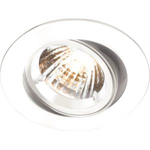 KNIGHTSBRIDGE IP20 230V GU10 WHITE RECESSED TILT TWIST & LOCK DOWNLIGHT