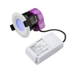 KNIGHTSBRIDGE 230V IP65 6W FIRE-RATED RGB AND CCT WI-FI DOWNLIGHT