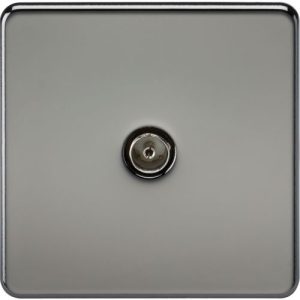 KNIGHTSBRIDGE SCREWLESS 1G TV OUTLET (NON-ISOLATED) - BLACK NICKEL
