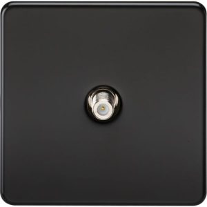 KNIGHTSBRIDGE SCREWLESS 1G SAT TV OUTLET (NON-ISOLATED) - MATT BLACK