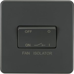 KNIGHTSBRIDGE SCREWLESS 10AX 3 POLE FAN ISOLATOR SWITCH - ANTHRACITE