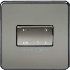 KNIGHTSBRIDGE SCREWLESS 10AX 3 POLE FAN ISOLATOR SWITCH - BLACK NICKEL