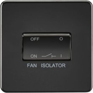 KNIGHTSBRIDGE SCREWLESS 10AX 3 POLE FAN ISOLATOR SWITCH - MATT BLACK