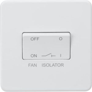 KNIGHTSBRIDGE SCREWLESS 10AX 3 POLE FAN ISOLATOR SWITCH - MATT WHITE