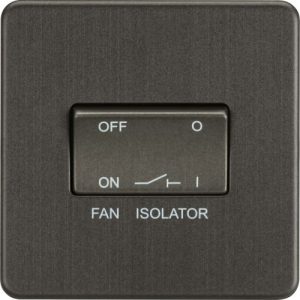 KNIGHTSBRIDGE SCREWLESS 10AX 3 POLE FAN ISOLATOR SWITCH - SMOKED BRONZE