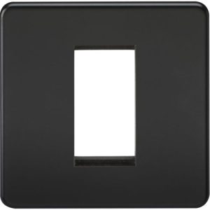 KNIGHTSBRIDGE SCREWLESS 1G MODULAR FACEPLATE - MATT BLACK