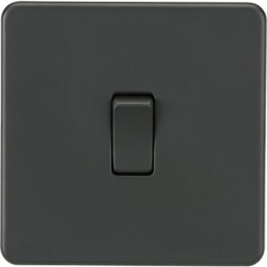 KNIGHTSBRIDGE SCREWLESS 10AX 1G 2-WAY SWITCH - ANTHRACITE
