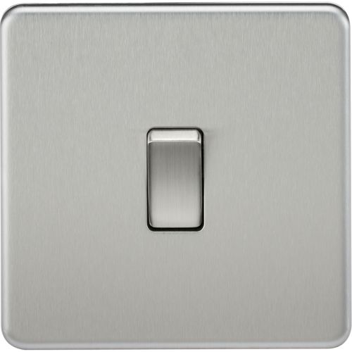 KNIGHTSBRIDGE SCREWLESS 10AX 1G 2-WAY SWITCH - BRUSHED CHROME
