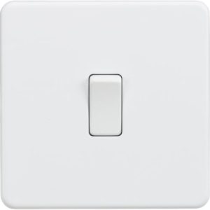 KNIGHTSBRIDGE SCREWLESS 10AX 1G 2-WAY SWITCH - MATT WHITE