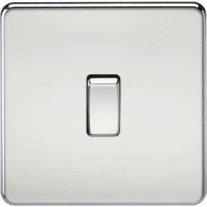 KNIGHTSBRIDGE SCREWLESS 10AX 1G 2-WAY SWITCH - POLISHED CHROME