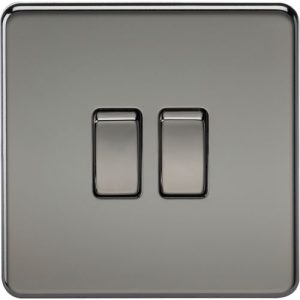 KNIGHTSBRIDGE SCREWLESS 10AX 2G 2-WAY SWITCH - BLACK NICKEL