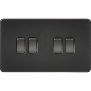 KNIGHTSBRIDGE SCREWLESS 10AX 4G 2-WAY SWITCH - MATT BLACK