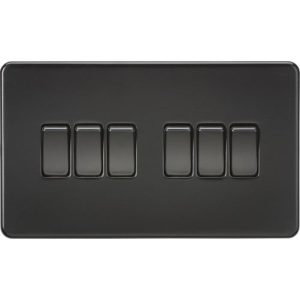 KNIGHTSBRIDGE SCREWLESS 10AX 6G 2-WAY SWITCH - MATT BLACK