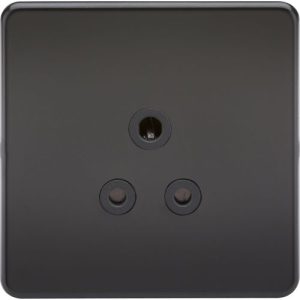 KNIGHTSBRIDGE SCREWLESS 5A UNSWITCHED SOCKET - MATT BLACK WITH BLACK INSERT