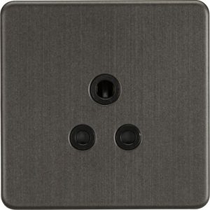 KNIGHTSBRIDGE SCREWLESS 5A UNSWITCHED SOCKET - SMOKED BRONZE