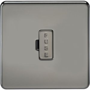 KNIGHTSBRIDGE SCREWLESS 13A FUSED SPUR UNIT - BLACK NICKEL