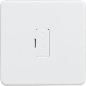 KNIGHTSBRIDGE SCREWLESS 13A FUSED SPUR UNIT - MATT WHITE