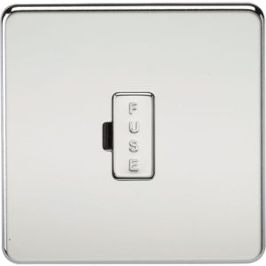 KNIGHTSBRIDGE SCREWLESS 13A FUSED SPUR UNIT - POLISHED CHROME
