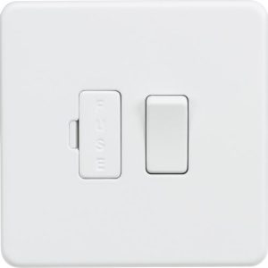KNIGHTSBRIDGE SCREWLESS 13A SWITCHED FUSED SPUR UNIT - MATT WHITE
