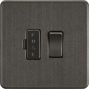 KNIGHTSBRIDGE SCREWLESS 13A SWITCHED FUSED SPUR UNIT - SMOKED BRONZE